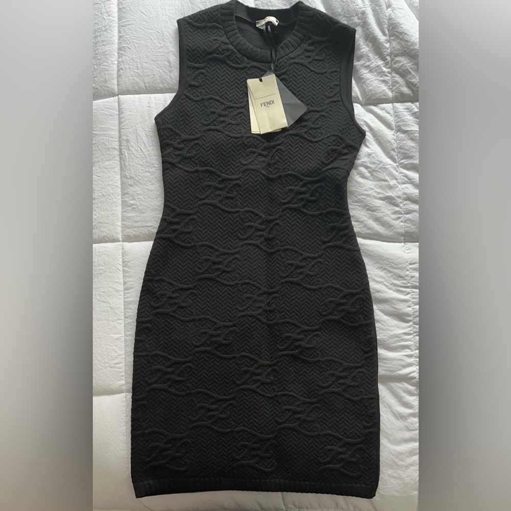 Fendi Monogram Knit Sleeveless Dress